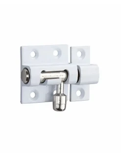 Targette, laiton poli blanc, pêne diamètre 8mm, 30x30mm -^Thirard Sale