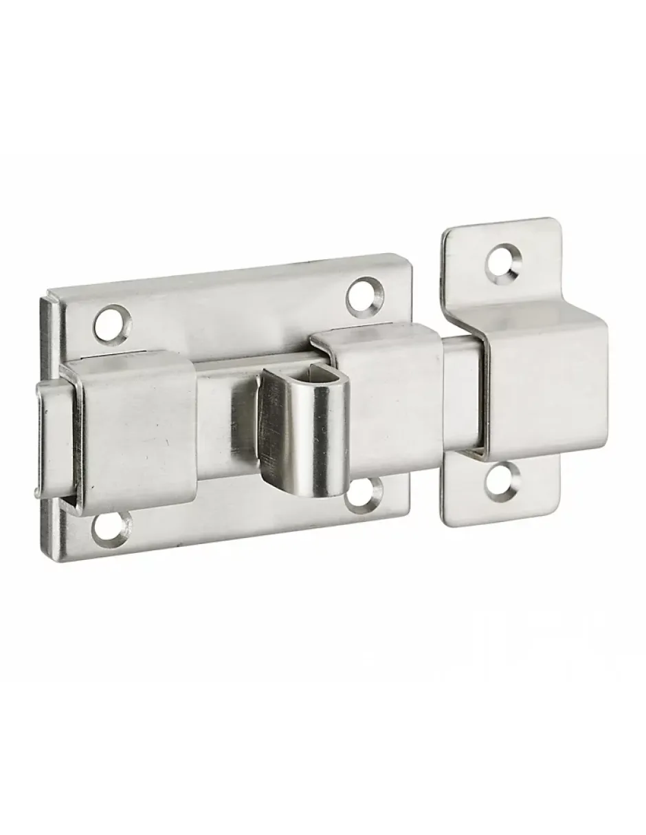 Targette pêne plat pour porte de meuble, 65mm, inox -^Thirard Discount