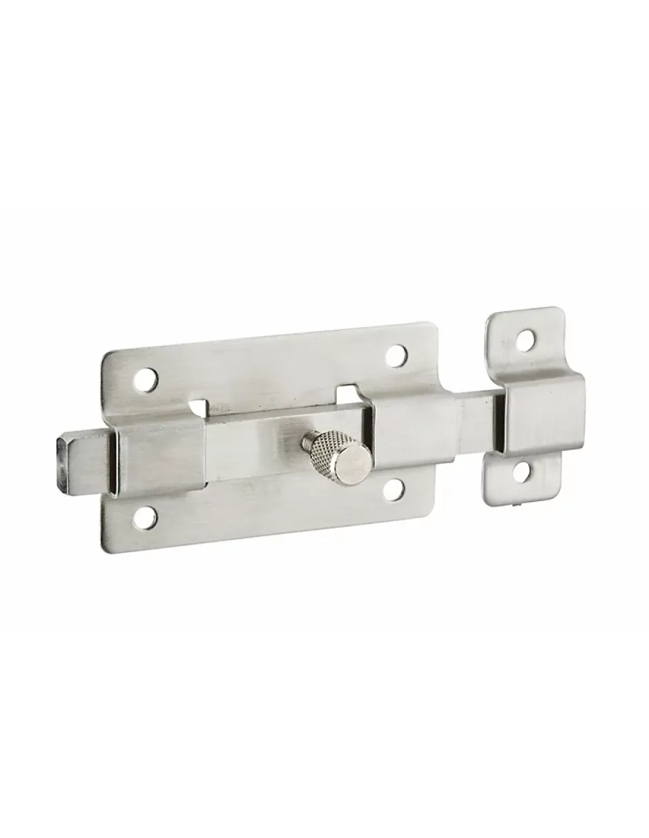 Targette pêne plat pour porte d'ameublement, 75mm, inox --Thirard Hot