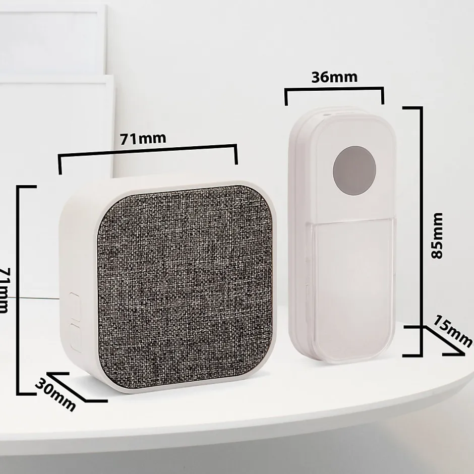 TAYLOR : Carillon sans fil à piles, 150m, 36 mélodies. Blanc-Velamp Hot