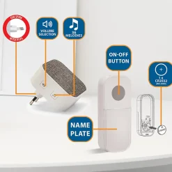 TAYLOR AC : Carillon sans fil avec prise, 150m, 36 mélodies. Blanc^Velamp Best