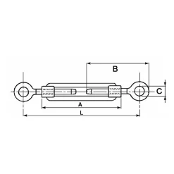 Tendeur à cage 2 anneaux - Filetage diam 16 mm-Lem Select Online