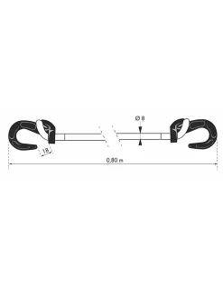 Tendeur en caoutchouc à crochets, diamètre 8mmx80cm, vert -^Thirard Sale