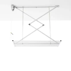 Étendoir manuel plafond blanc 128x54x25cm alu Mini 120-Foxydry Clearance