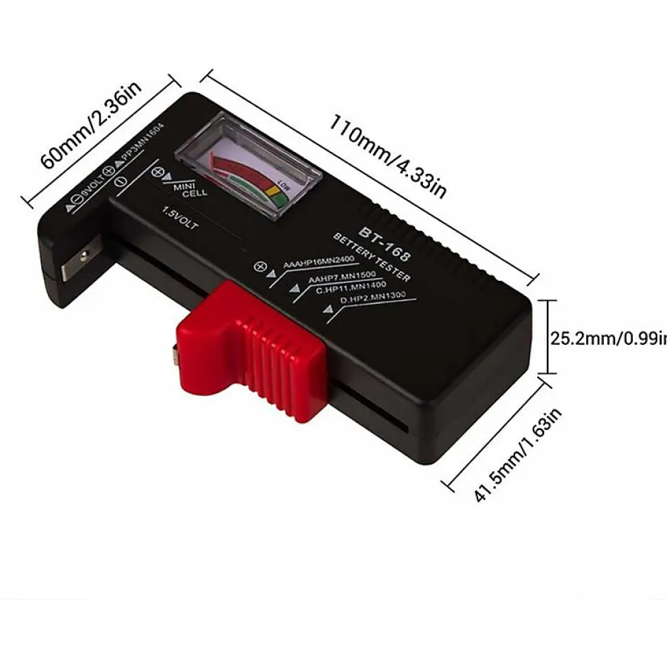 Testeurs de Piles Contrleur de Testeur de Tension de Batterie pour Pile Bouton AA/AAA/C/D / 9V / 1.5V Ecran LCD Universel^Deko Online