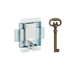 - Serrure de meuble en applique pour porte d'ameublement, axe 25mm, 50x60mm, zingué, 1 clé -^Thirard Online