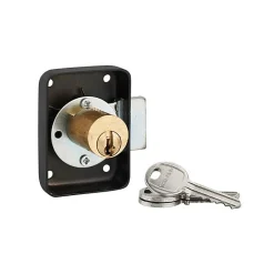 - Serrure de meuble en applique pour porte d'ameublement, gauche, axe 25mm, 70x50mm, noir, 3 clés -^Thirard Clearance