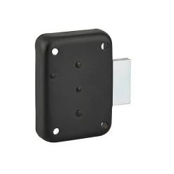 - Serrure de meuble en applique pour porte d'ameublement, droite, axe 25mm, 70x50mm, noir, 3 clés -^Thirard Sale