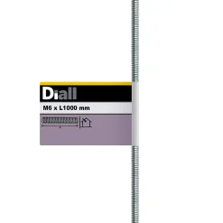 Tige filetée brillante zinguée diamètre 6 mm x 1 m-Diall Clearance