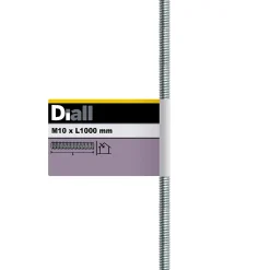 Tige filetée brillante zinguée diamètre 10 mm x 1 m^Diall Online