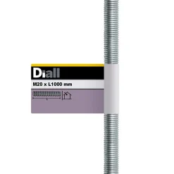 Tige filetée brillante zinguée diamètre 20 mm x 1 m^Diall