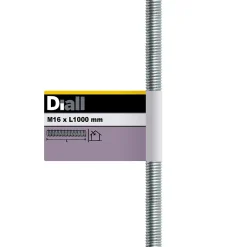 Tige filetée brillante zinguée diamètre 16 mm x 1 m-Diall Online