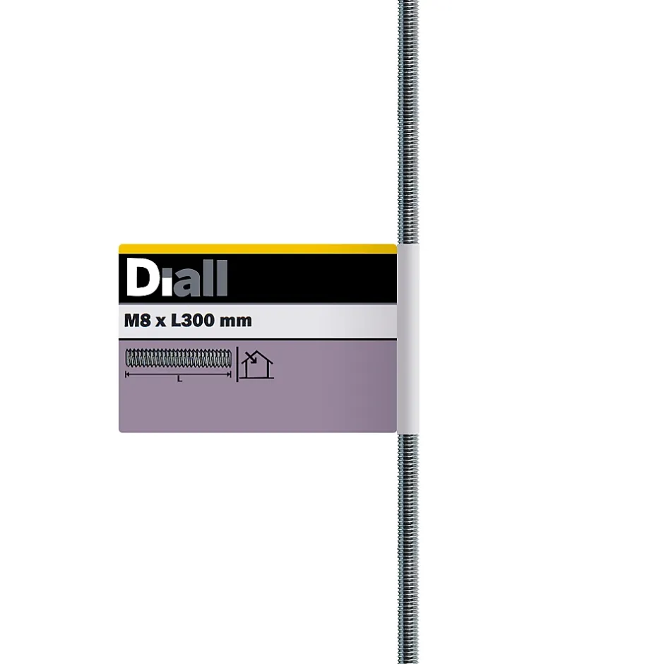 Tige filetée brillante zinguée diamètre 8 x 300 mm-Diall
