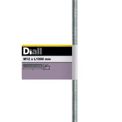 Tige filetée brillante zinguée diamètre 12 mm x 1 m^Diall Online