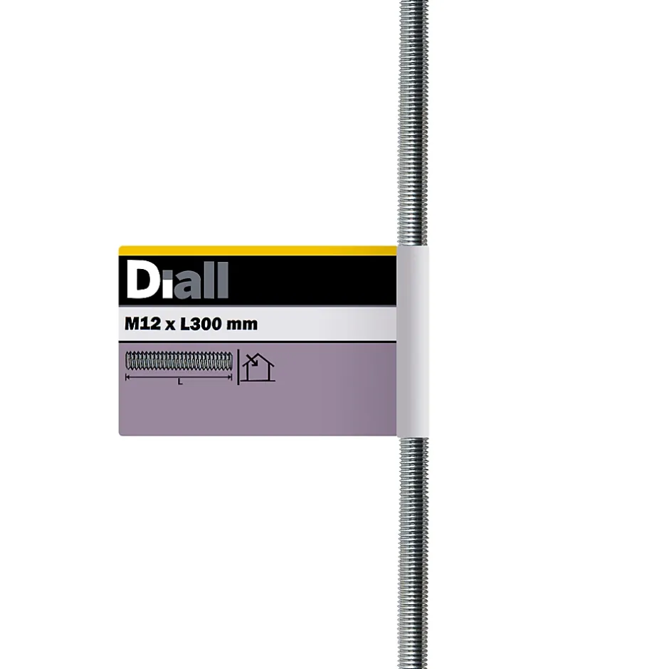 Tige filetée brillante zinguée diamètre 12 x 300 mm-Diall Best