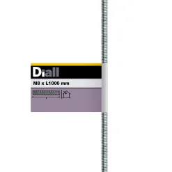 Tige filetée brillante zinguée diamètre 8 mm x 1 m-Diall Online