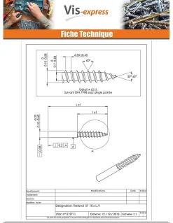 Tirefond Sans tête 10X210 Filetée sur 60 Acier brut - 30 pièces^Vis Express Outlet