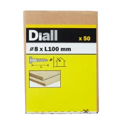 Tirefonds DIN 571 zingués 8x100 mm - 50 pièces-Diall Outlet