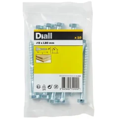 Tirefonds DIN 571 zingués 8x80 mm - 10 pièces^Diall Outlet