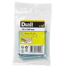 Tirefonds DIN 571 zingués 6x50 mm - 10 pièces-Diall Clearance