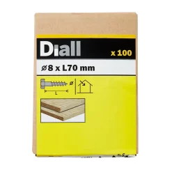 Tirefonds DIN 571 zingués 8x70 mm - 100 pièces-Diall Clearance