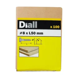 Tirefonds DIN 571 zingués 8x50 mm - 100 pièces^Diall Hot