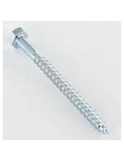 Tirefonds 6X60 FIL TOT Tête à Fendue Acier zingué - 1 pièce-Vis Express Clearance