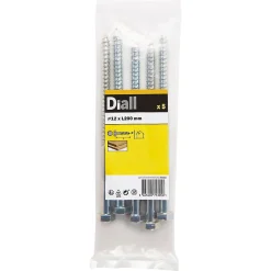 Tirefonds zingués 12x200 mm - 5 pièces^Diall Hot