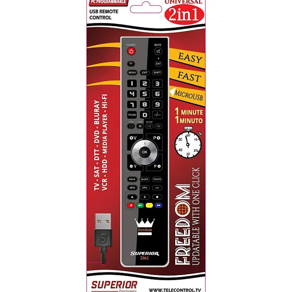 Télécommande universelle FREEDOM 2-1 NOIRE-Mbg Outlet