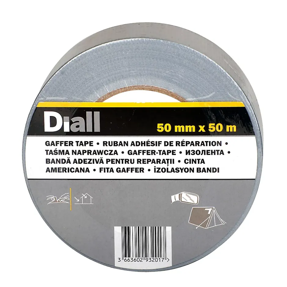 Toile de réparation grise, 50 mm x 50 m-Diall Hot