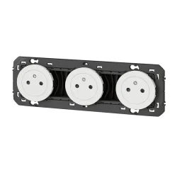 Triple prise 2 pôles + terre Dooxie blanc carrée à composer-Legrand Best