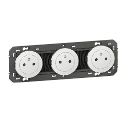 Triple prise 2 pôles + terre Dooxie blanc carrée à composer-Legrand Best