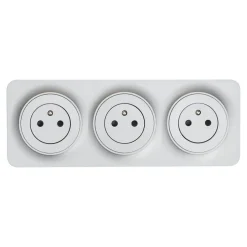 Triple prise avec terre prêt câblée Espen aluminium composable^Jacobsen Sale