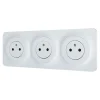 Triple prise avec terre prêt câblée Espen blanc composable-Jacobsen New