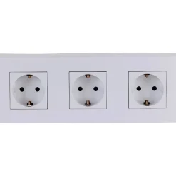 Triple prise Schuko + plaque Kalya blanc-Zenitech Sale