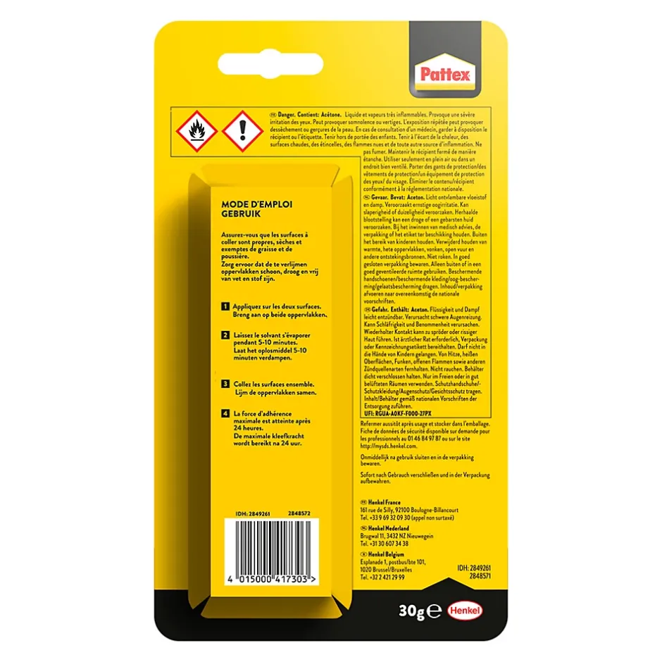 Tube de colle pour cuir 30 ml-Pattex Hot