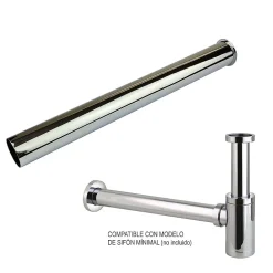 Tube d'extension de siphon de vidange rond avec une finition chromée brillante en laiton Kibath- Clearance