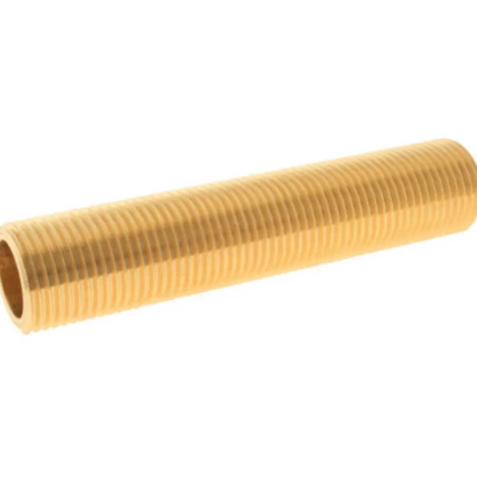 Tube fileté laiton 10cm - double Mâle 15/21 (1/2"), lot de 2-Somatherm for you Sale