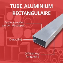 Tube rectangulaire alu 30x20 ep 2 mm, 3 metres --Comment Fer Online