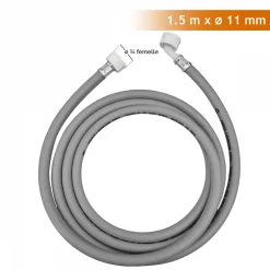 Tuyau d'arrivée d'eau universel pour machine à laver, lave vaisselle - Gris - 1.5 m --Linxor Sale