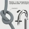 Tuyau de vidange, d'évacuation universel pour machine à laver, lave vaisselle - Gris - 2 m --Linxor Hot