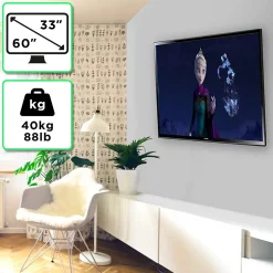 TVB777 Support TV mural pour écran de 33 à 60 pouces Inclinable Charge max 40 kg VESA 100 600 Télé LED LCD OLED^Duronic Online