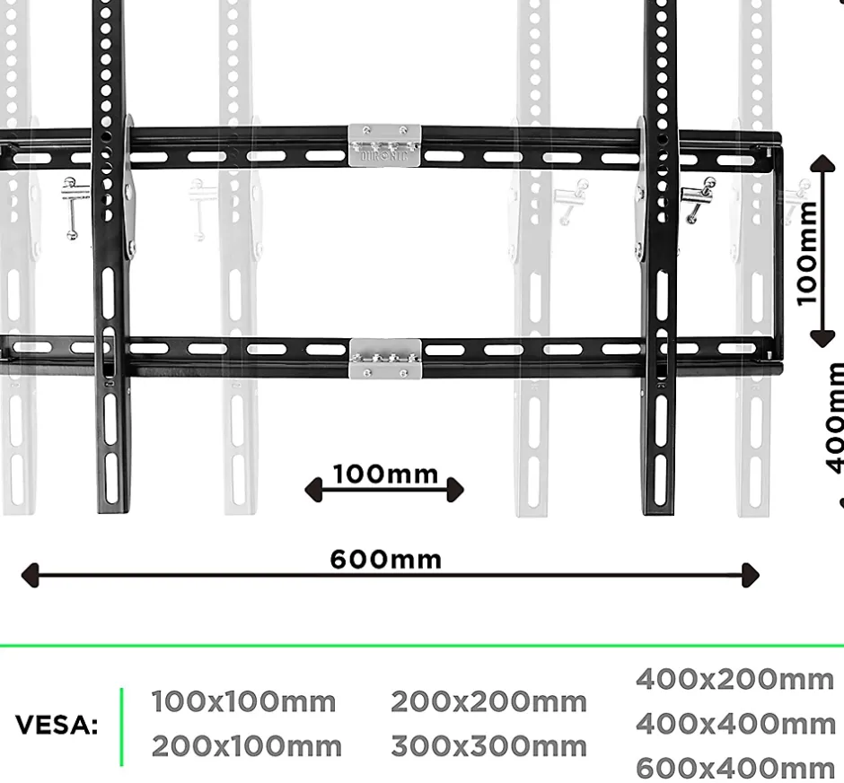 TVB777 Support TV mural pour écran de 33 à 60 pouces Inclinable Charge max 40 kg VESA 100 600 Télé LED LCD OLED^Duronic Online