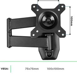 TVB1120 Support TV mural pour écran de 13 à 30 pouces Inclinable Charge max 18 kg VESA 75 100 Télé LED LCD OLED^Duronic