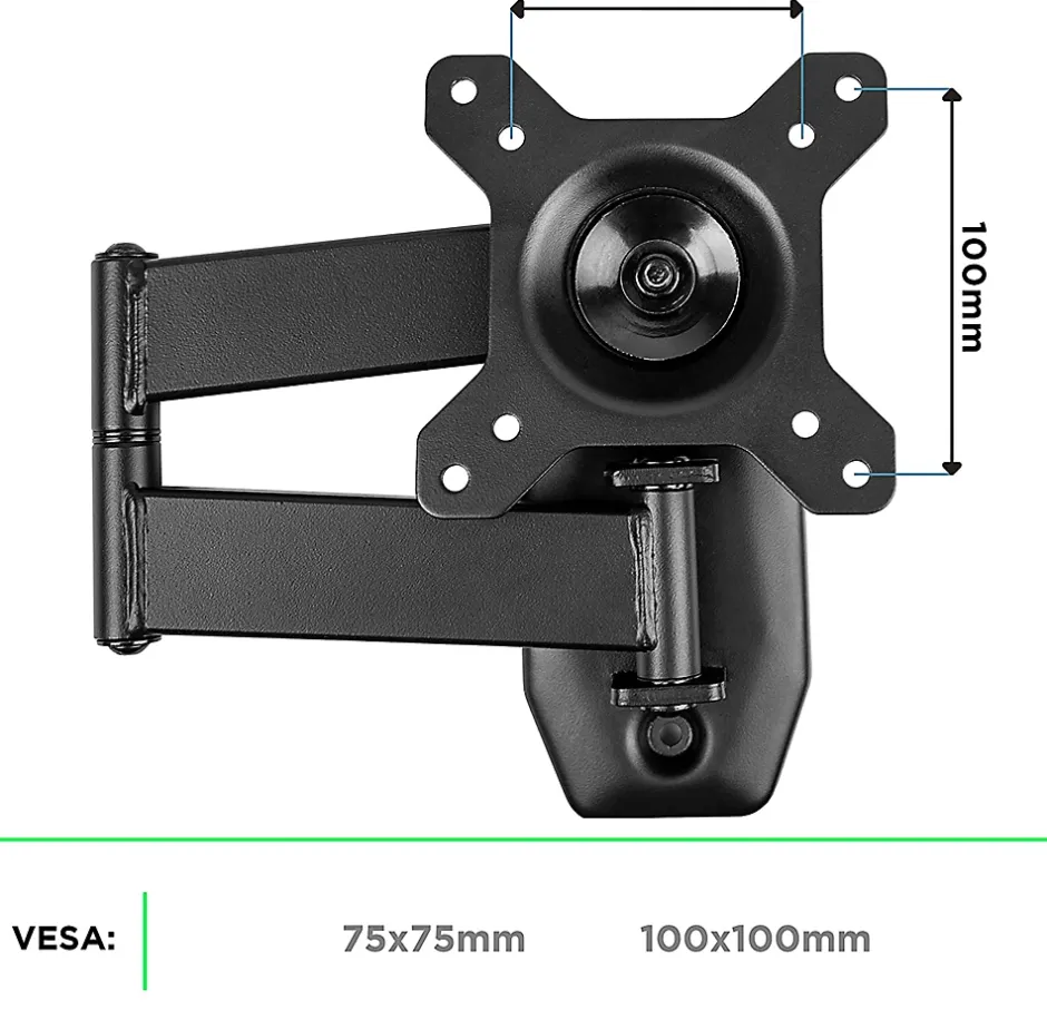 TVB1120 Support TV mural pour écran de 13 à 30 pouces Inclinable Charge max 18 kg VESA 75 100 Télé LED LCD OLED^Duronic