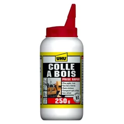 Colle à bois express - Plus forte que le bois, résistante à l'humidité, embout de précision, transparente, biberon 250g^UHU Clearance