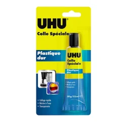 Colle spéciale plastique dur - colle idéale pour toutes les matières plastiques courantes , transparente, tube 30g-UHU Clearance