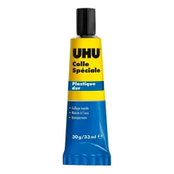 Colle spéciale plastique dur - colle idéale pour toutes les matières plastiques courantes , transparente, tube 30g-UHU Clearance