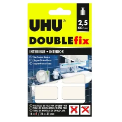 Doublefix intérieur extra fort - Ruban adhésif double face, ultra puissant, blanc, 16 pastilles-UHU Sale