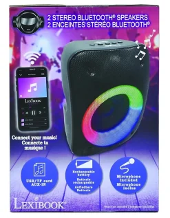 Une paire d'Enceintes Stereo Puissantes Bluetooth iParty-Lexibook Discount